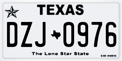 TX license plate DZJ0976