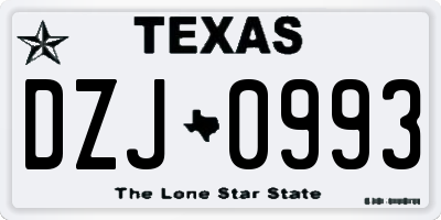TX license plate DZJ0993