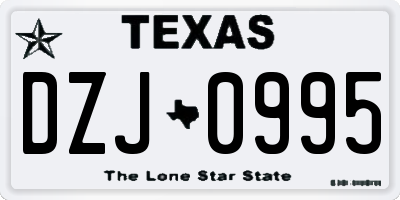TX license plate DZJ0995