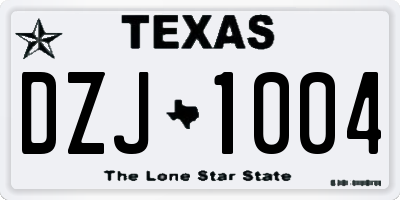 TX license plate DZJ1004