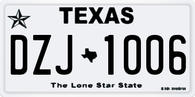 TX license plate DZJ1006