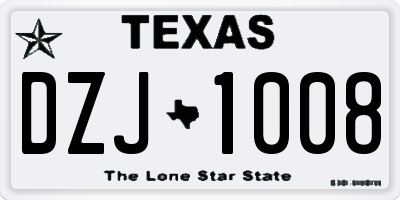TX license plate DZJ1008