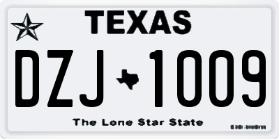 TX license plate DZJ1009