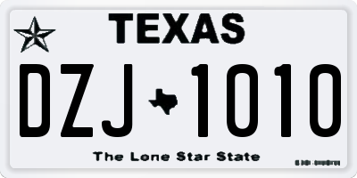 TX license plate DZJ1010