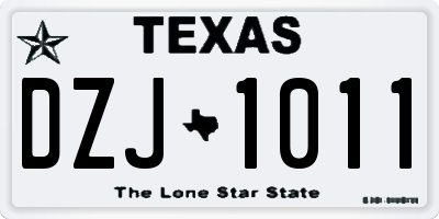 TX license plate DZJ1011