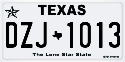 TX license plate DZJ1013