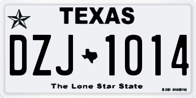 TX license plate DZJ1014