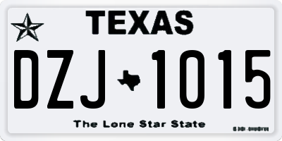 TX license plate DZJ1015