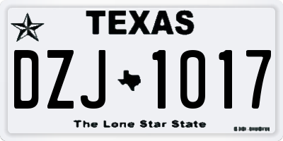 TX license plate DZJ1017