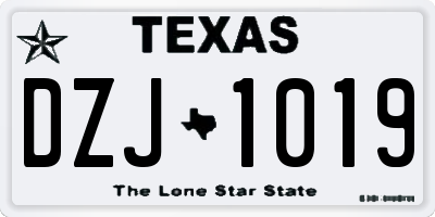 TX license plate DZJ1019