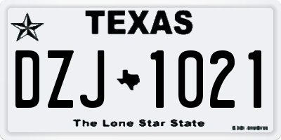 TX license plate DZJ1021
