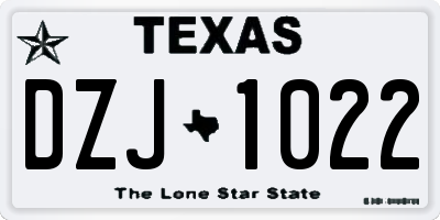 TX license plate DZJ1022