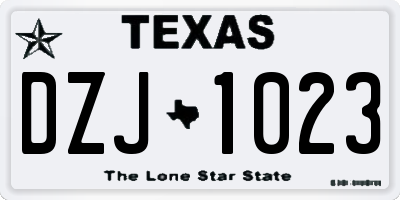 TX license plate DZJ1023