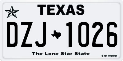 TX license plate DZJ1026