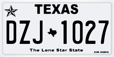 TX license plate DZJ1027