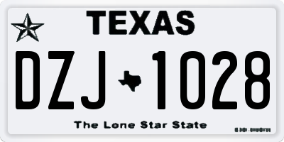 TX license plate DZJ1028