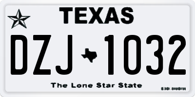 TX license plate DZJ1032