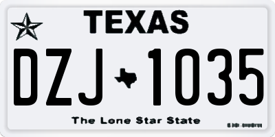 TX license plate DZJ1035