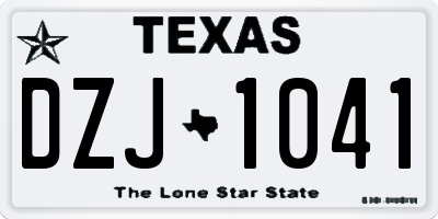 TX license plate DZJ1041
