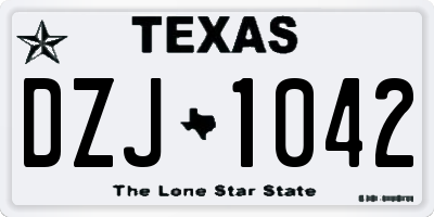 TX license plate DZJ1042