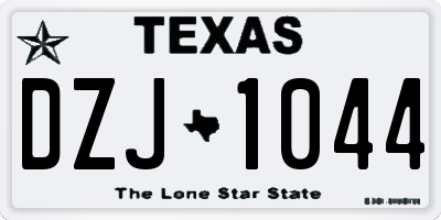 TX license plate DZJ1044