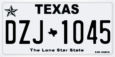 TX license plate DZJ1045