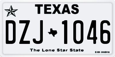 TX license plate DZJ1046