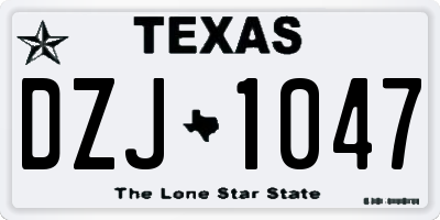 TX license plate DZJ1047