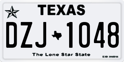 TX license plate DZJ1048