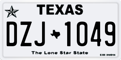 TX license plate DZJ1049