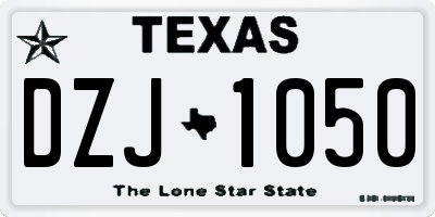 TX license plate DZJ1050