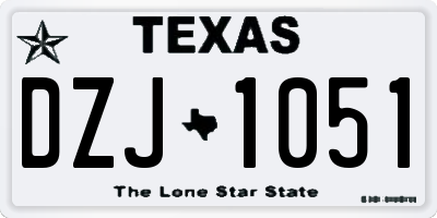 TX license plate DZJ1051