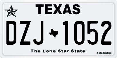 TX license plate DZJ1052