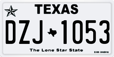 TX license plate DZJ1053