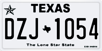 TX license plate DZJ1054