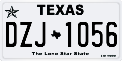 TX license plate DZJ1056