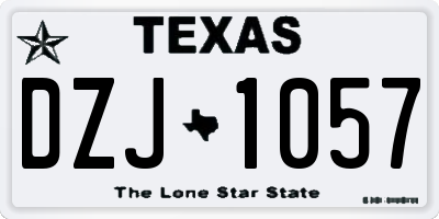 TX license plate DZJ1057