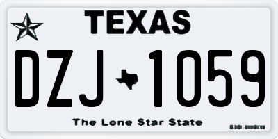 TX license plate DZJ1059
