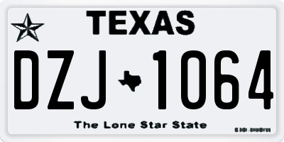 TX license plate DZJ1064
