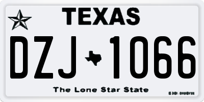 TX license plate DZJ1066