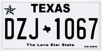 TX license plate DZJ1067