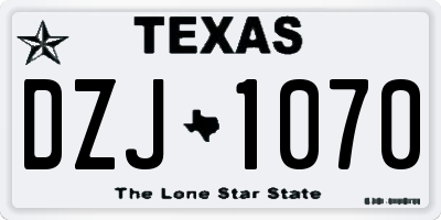 TX license plate DZJ1070