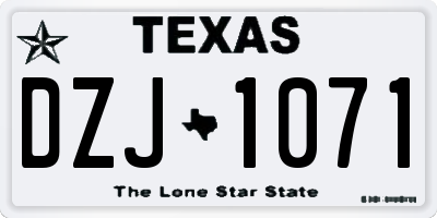 TX license plate DZJ1071