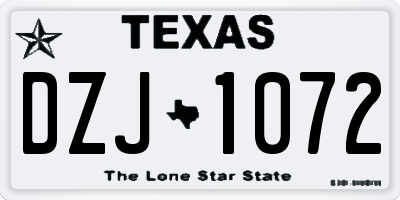 TX license plate DZJ1072