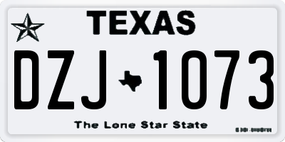 TX license plate DZJ1073