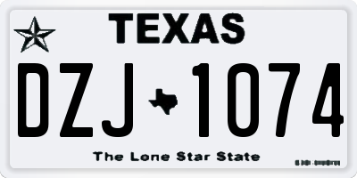 TX license plate DZJ1074