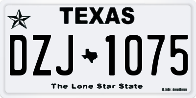 TX license plate DZJ1075