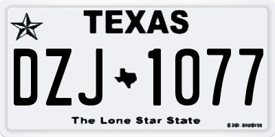 TX license plate DZJ1077