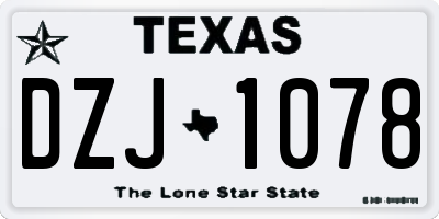TX license plate DZJ1078