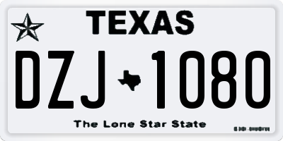 TX license plate DZJ1080